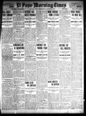 Primary view of object titled 'El Paso Morning Times (El Paso, Tex.), Vol. 32, Ed. 1 Wednesday, August 14, 1912'.