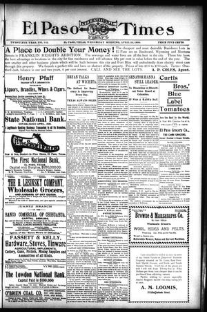 El Paso International Daily Times (El Paso, Tex.), Vol. 20, No. 102, Ed. 1 Wednesday, April 25, 1900