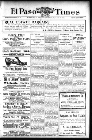 El Paso International Daily Times (El Paso, Tex.), Vol. 20, No. 8, Ed. 1 Wednesday, January 10, 1900