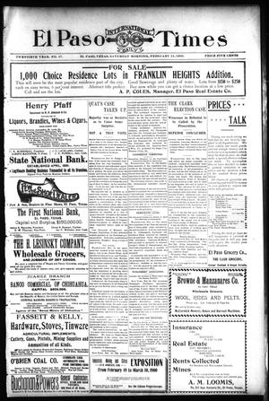 El Paso International Daily Times (El Paso, Tex.), Vol. 20, No. 47, Ed. 1 Saturday, February 24, 1900