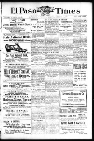 El Paso International Daily Times (El Paso, Tex.), Vol. 19, No. 229, Ed. 1 Wednesday, September 20, 1899