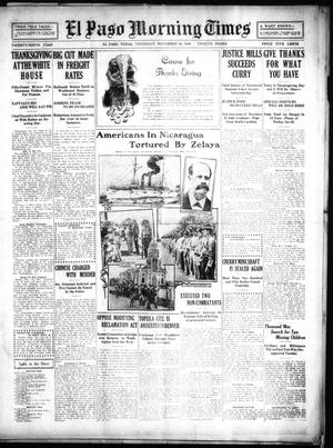 Primary view of object titled 'El Paso Morning Times (El Paso, Tex.), Vol. 29, Ed. 1 Thursday, November 25, 1909'.