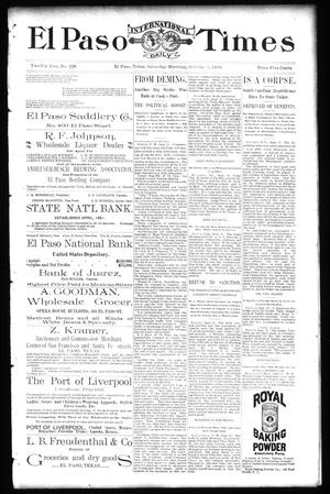 El Paso International Daily Times (El Paso, Tex.), Vol. 12, No. 228, Ed. 1 Saturday, October 1, 1892