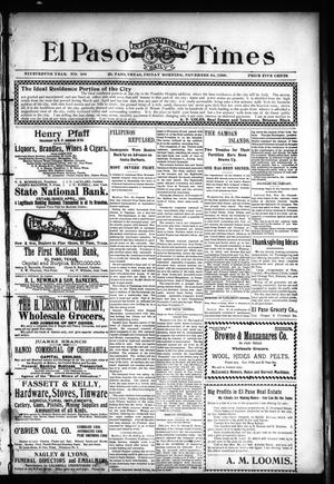 El Paso International Daily Times (El Paso, Tex.), Vol. 19, No. 285, Ed. 1 Friday, November 24, 1899