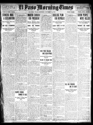 El Paso Morning Times (El Paso, Tex.), Vol. 31, Ed. 1 Monday, October 16, 1911