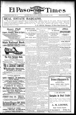 El Paso International Daily Times (El Paso, Tex.), Vol. 20, No. 10, Ed. 1 Friday, January 12, 1900