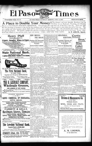 El Paso International Daily Times (El Paso, Tex.), Vol. 20, No. 93, Ed. 1 Saturday, April 14, 1900