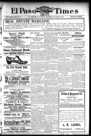 El Paso International Daily Times (El Paso, Tex.), Vol. 20, No. 17, Ed. 1 Saturday, January 20, 1900