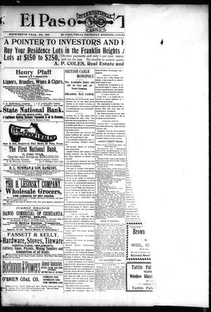 El Paso International Daily Times (El Paso, Tex.), Vol. 19, No. 266, Ed. 1 Thursday, November 2, 1899