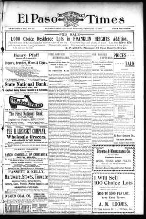 El Paso International Daily Times (El Paso, Tex.), Vol. 20, No. 41, Ed. 1 Saturday, February 17, 1900