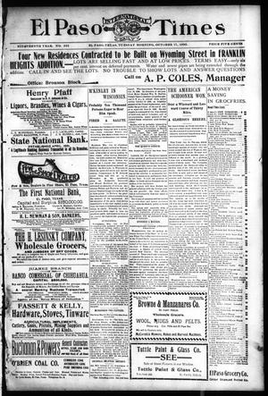El Paso International Daily Times (El Paso, Tex.), Vol. 19, No. 252, Ed. 1 Tuesday, October 17, 1899