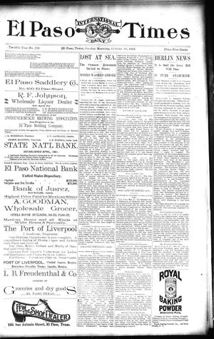 El Paso International Daily Times (El Paso, Tex.), Vol. 12, No. 252, Ed. 1 Sunday, October 30, 1892