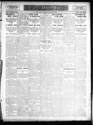 Primary view of object titled 'El Paso Daily Times (El Paso, Tex.), Vol. 28, Ed. 1 Tuesday, January 28, 1908'.
