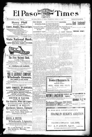 El Paso International Daily Times (El Paso, Tex.), Vol. 19, No. 91, Ed. 1 Tuesday, April 18, 1899