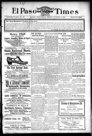 El Paso International Daily Times (El Paso, Tex.), Vol. 19, No. 276, Ed. 1 Monday, November 13, 1899