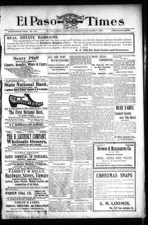 El Paso International Daily Times (El Paso, Tex.), Vol. 19, No. 296, Ed. 1 Thursday, December 7, 1899