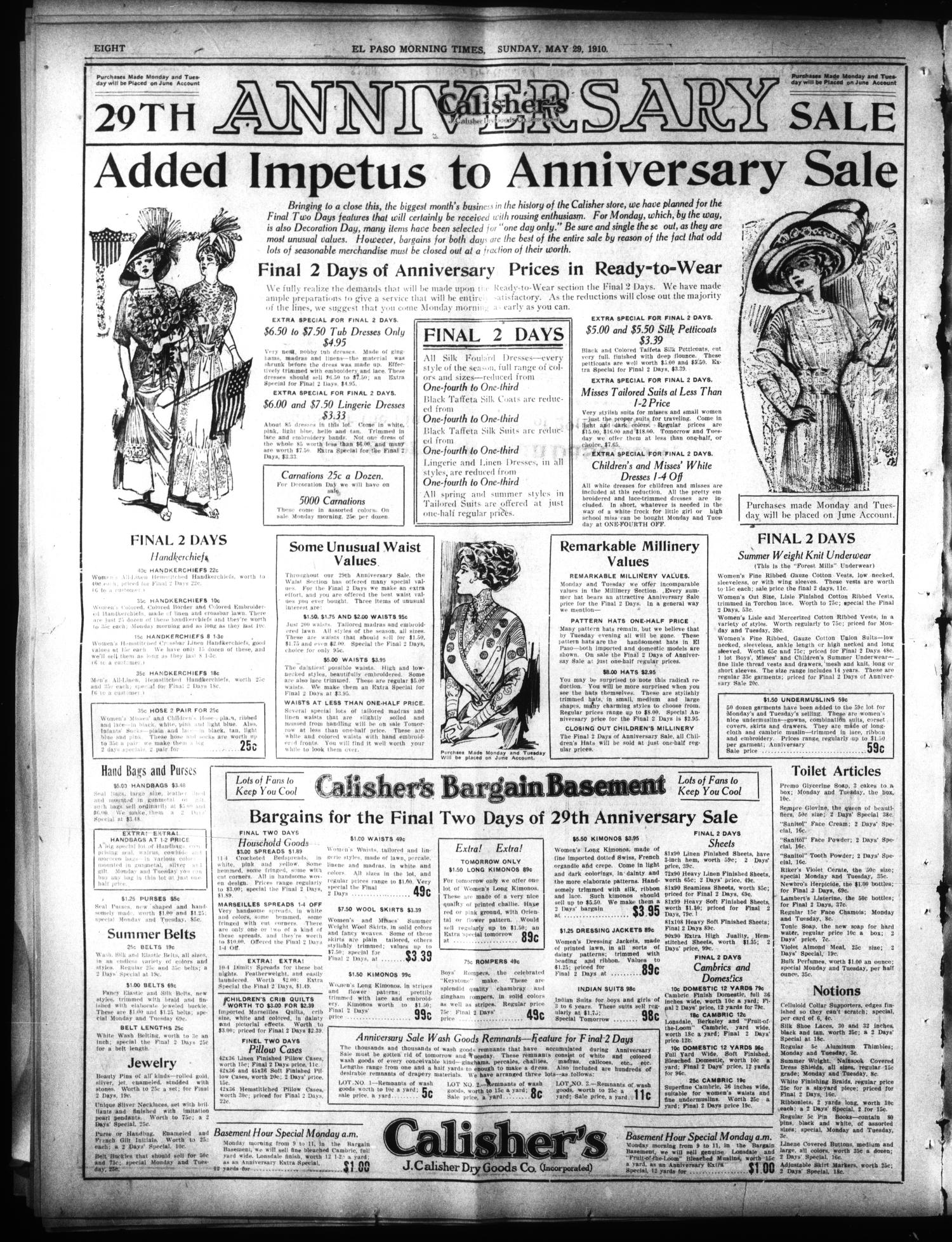 El Paso Morning Times (El Paso, Tex.), Vol. 30, Ed. 1 Sunday, May 29, 1910
                                                
                                                    [Sequence #]: 8 of 24
                                                