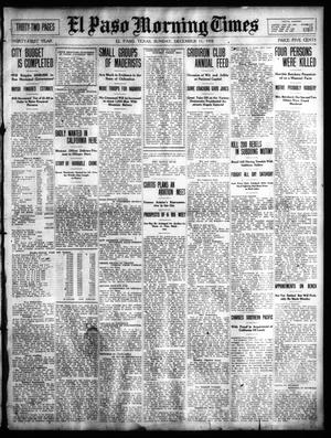 Primary view of object titled 'El Paso Morning Times (El Paso, Tex.), Vol. 31, Ed. 1 Sunday, December 11, 1910'.