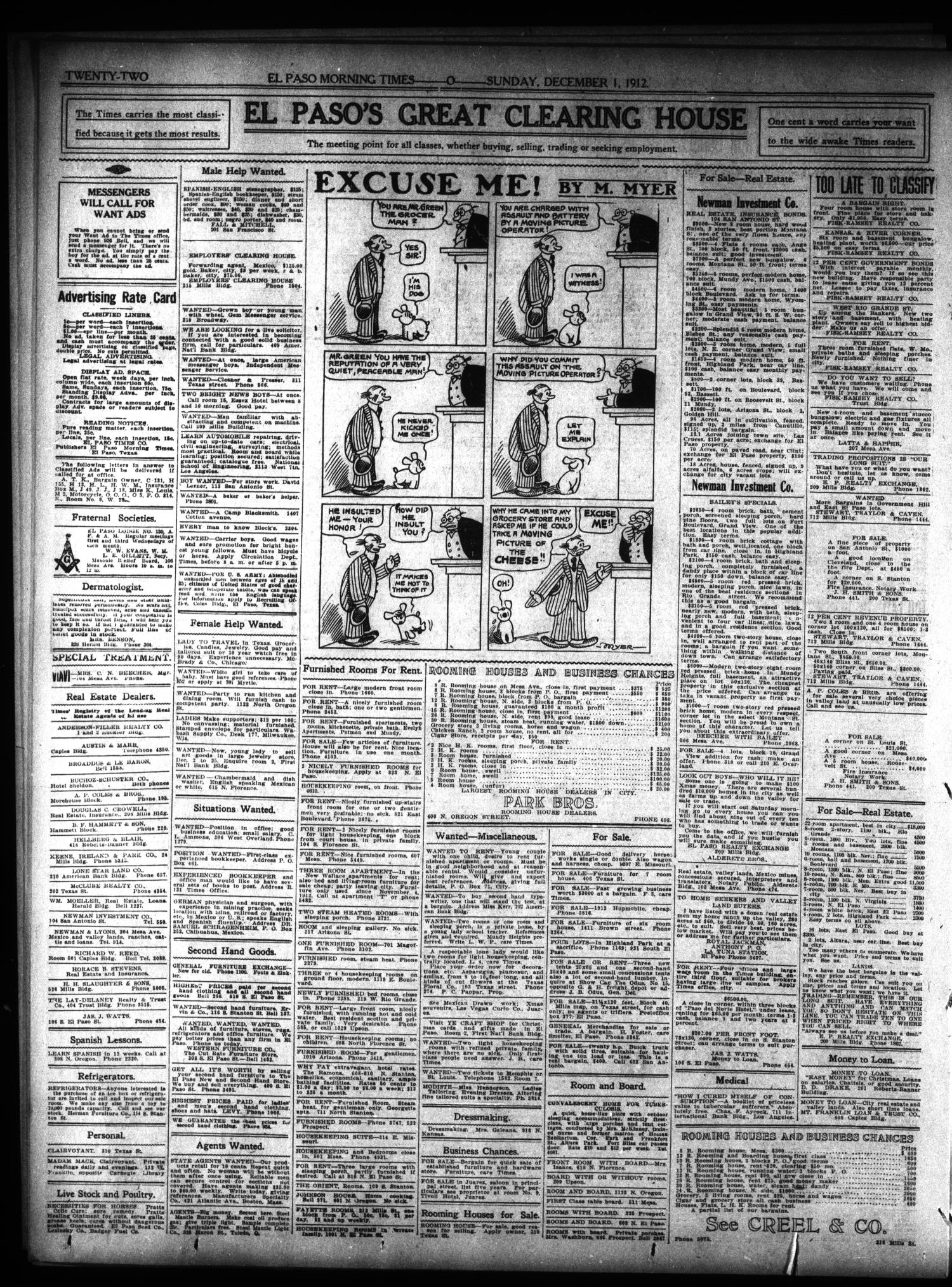El Paso Morning Times (El Paso, Tex.), Vol. 32, Ed. 1 Sunday, December 1, 1912
                                                
                                                    [Sequence #]: 22 of 36
                                                