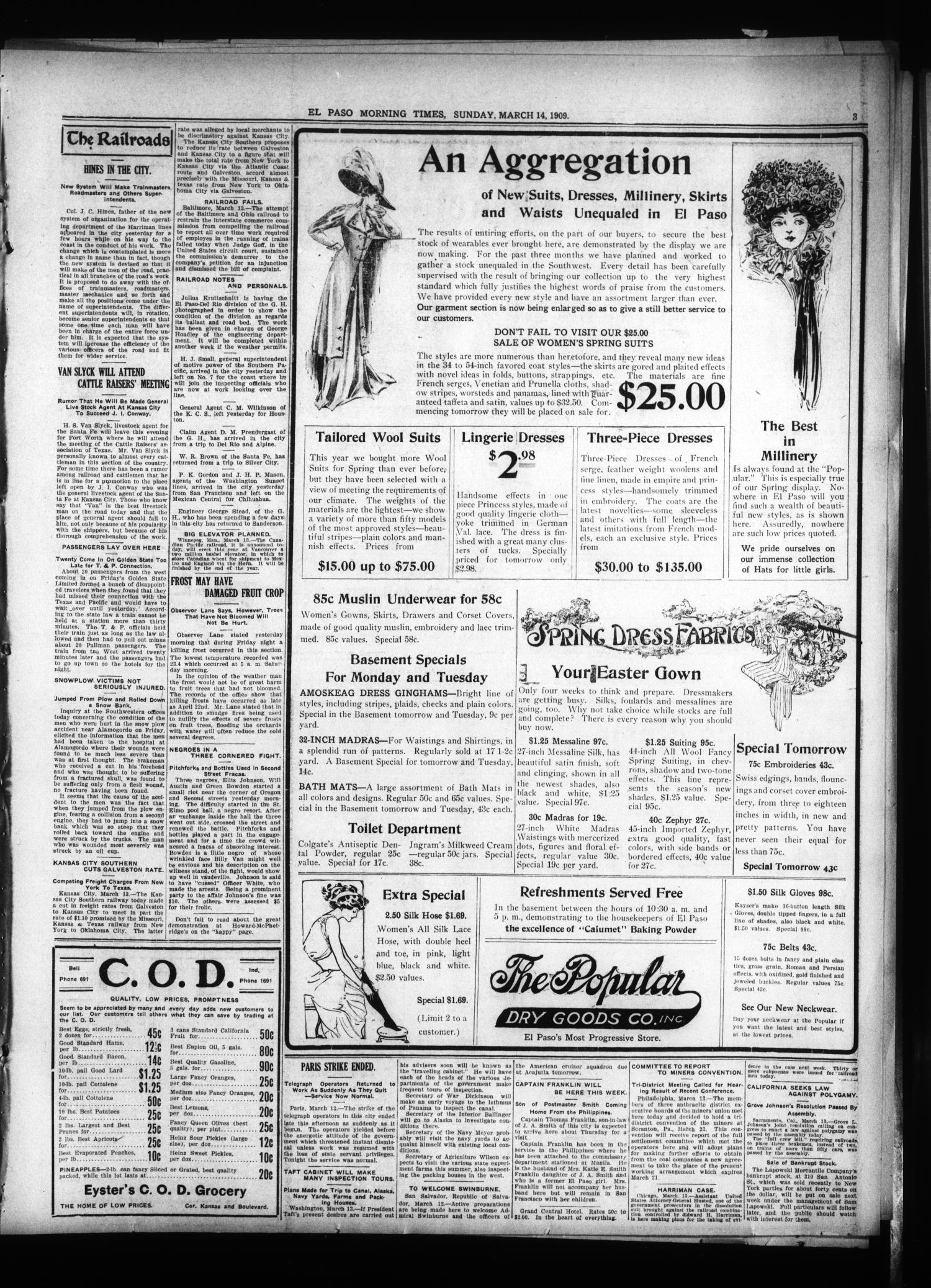 El Paso Morning Times (El Paso, Tex.), Vol. 29, Ed. 1 Sunday, March 14, 1909
                                                
                                                    [Sequence #]: 3 of 24
                                                