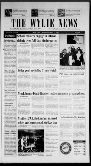 The Wylie News (Wylie, Tex.), Vol. 49, No. 43, Ed. 1 Wednesday, March 27, 1996