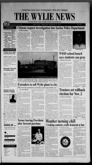 Primary view of object titled 'The Wylie News (Wylie, Tex.), Vol. 53, No. 18, Ed. 1 Wednesday, September 29, 1999'.
