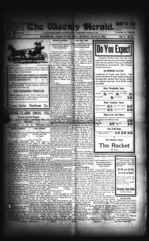 The Weekly Herald. (Weatherford, Tex.), Vol. 5, No. 15, Ed. 1 Thursday, August 11, 1904