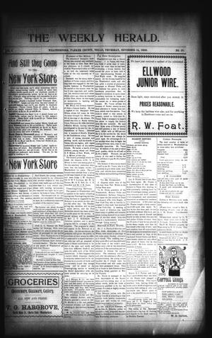 The Weekly Herald. (Weatherford, Tex.), Vol. 1, No. 28, Ed. 1 Thursday, November 15, 1900