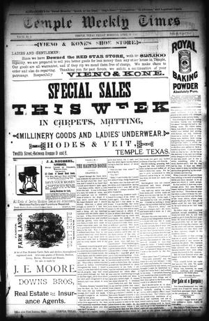 Temple Weekly Times (Temple, Tex.), Vol. 9, No. 6, Ed. 1 Friday, April 19, 1889