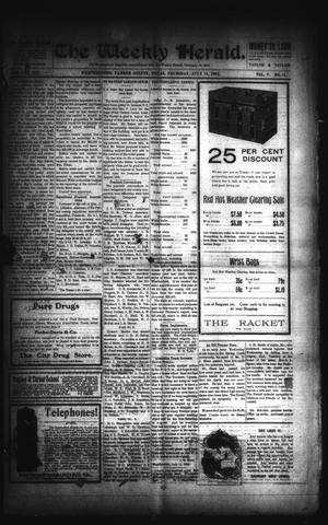 The Weekly Herald. (Weatherford, Tex.), Vol. 5, No. 11, Ed. 1 Thursday, July 14, 1904