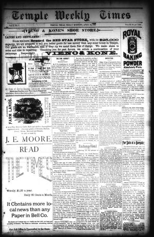 Temple Weekly Times (Temple, Tex.), Vol. 9, No. 7, Ed. 1 Friday, April 26, 1889
