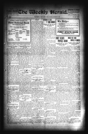 Primary view of object titled 'The Weekly Herald. (Weatherford, Tex.), Vol. 13, No. 32, Ed. 1 Friday, December 27, 1912'.