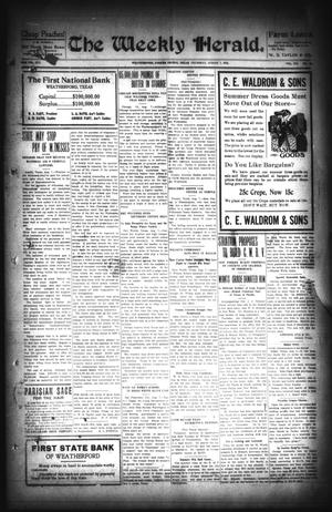 Primary view of object titled 'The Weekly Herald. (Weatherford, Tex.), Vol. 14, No. 13, Ed. 1 Thursday, August 7, 1913'.