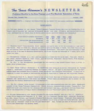 The Texas Fireman's Newsletter, Volume 2, Number 2, August 1962