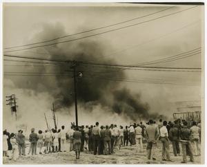 [Photograph of a Crowd Watching a Fire]