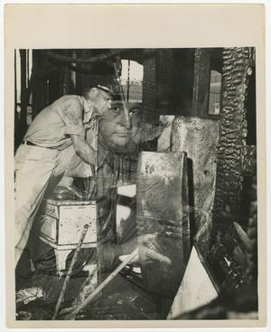 [Photograph of Man in Hotel After Fire]