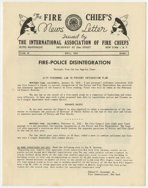 Primary view of object titled 'The Fire Chief's Newsletter, Volume 19, Number 4, April 1955'.