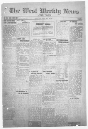 Primary view of object titled 'The West Weekly News and Times. (West, Tex.), Vol. 9, No. 50, Ed. 1 Friday, September 20, 1918'.