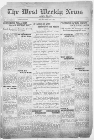 Primary view of object titled 'The West Weekly News and Times. (West, Tex.), Vol. 34, No. 25, Ed. 1 Friday, April 20, 1923'.