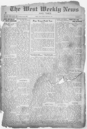 The West Weekly News and Times. (West, Tex.), Vol. 12, No. 13, Ed. 1 Friday, January 9, 1920