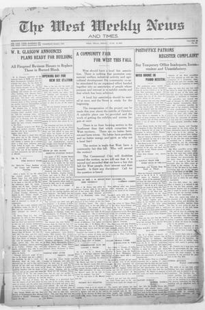Primary view of object titled 'The West Weekly News and Times. (West, Tex.), Vol. 34, No. 33, Ed. 1 Friday, June 15, 1923'.