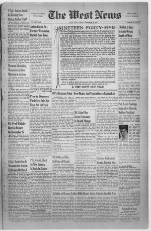 Primary view of object titled 'The West News (West, Tex.), Vol. 55, No. 32, Ed. 1 Friday, December 29, 1944'.
