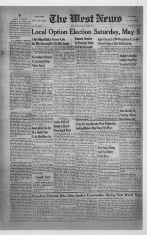 Primary view of object titled 'The West News (West, Tex.), Vol. 55, No. 50, Ed. 1 Friday, May 4, 1945'.