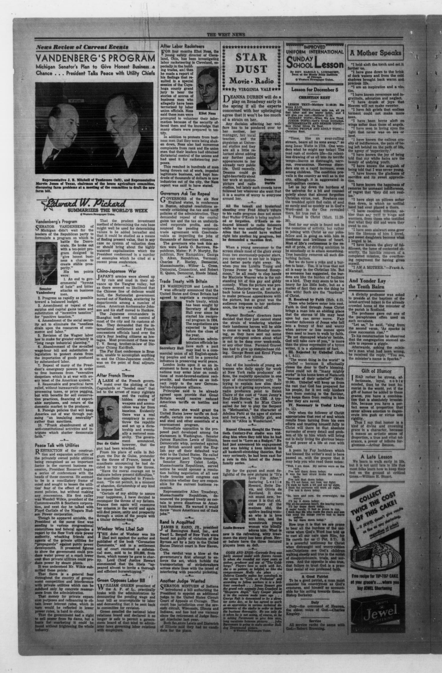 The West News (West, Tex.), Vol. 48, No. 28, Ed. 1 Friday, December 3, 1937
                                                
                                                    [Sequence #]: 2 of 8
                                                