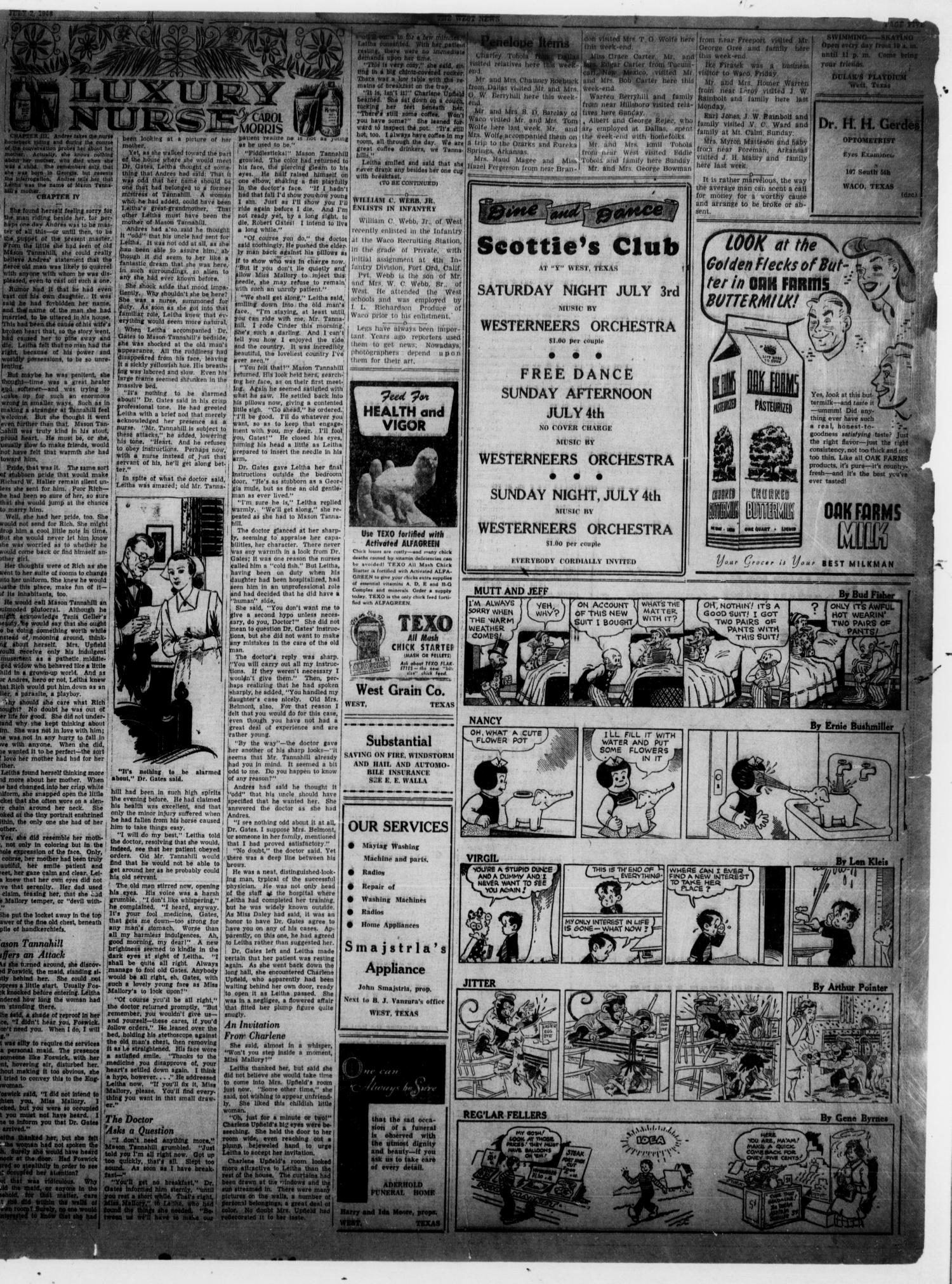 The West News (West, Tex.), Vol. 59, No. 7, Ed. 1 Friday, July 2, 1948
                                                
                                                    [Sequence #]: 5 of 6
                                                