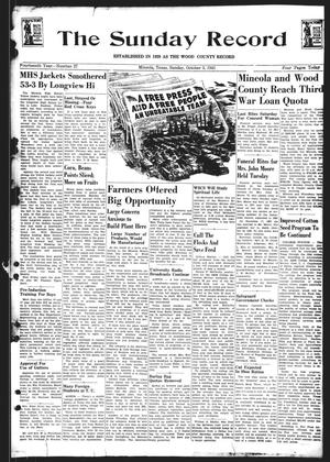 The Sunday Record (Mineola, Tex.), Vol. 31, No. 27, Ed. 1 Sunday, October 3, 1943