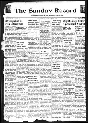 The Sunday Record (Mineola, Tex.), Vol. 31, No. 01, Ed. 1 Sunday, April 4, 1943