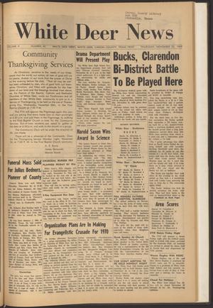 Primary view of object titled 'White Deer News (White Deer, Tex.), Vol. 10, No. 40, Ed. 1 Thursday, November 20, 1969'.