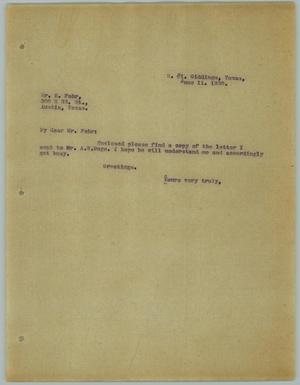 [Letter to H. Fehr, June 11, 1930]