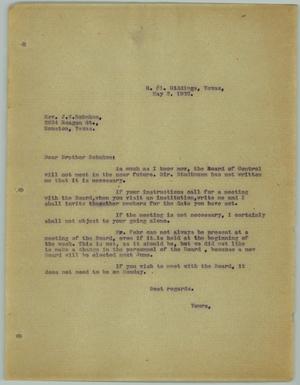 Primary view of object titled '[Letter from R. Osthoff to J. W. Behnken, May 2, 1932]'.